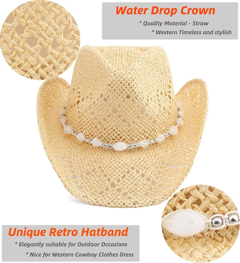 Pro Celia Men Women Cowgirl Straw Western Cowboy Hat - Image 5